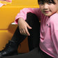 Child in black leggings and pink top with hair bow – cozy black cotton leggings for toddlers